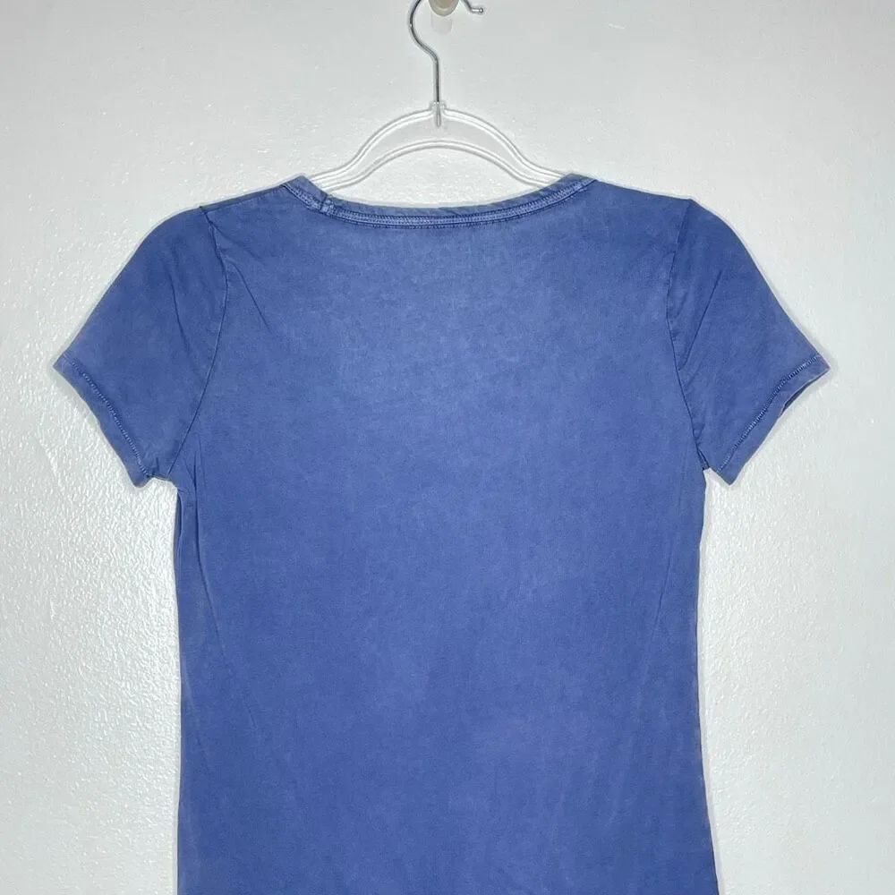 Gap GAP Blue Vintage Wash V-neck Tee Short Sleeve Shirt Top Women’s Size XS - Picture 5 of 8
